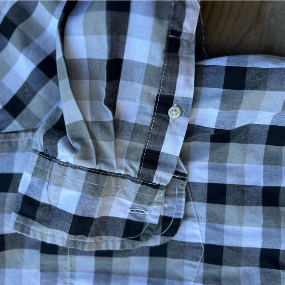 Men’s chaps extra large black/white checkered button down shirt - Picture 5 of 9